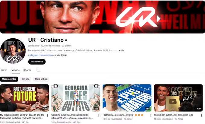 Ronaldo “phá đảo” trên Youtube